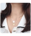 Scratched Disc Silver Necklace SPE-2086
